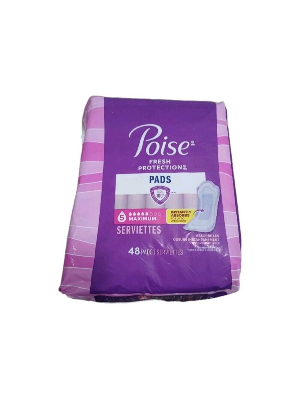 Poise MAXIMUM Absorbency Regular Incontinence Pads 48 Count